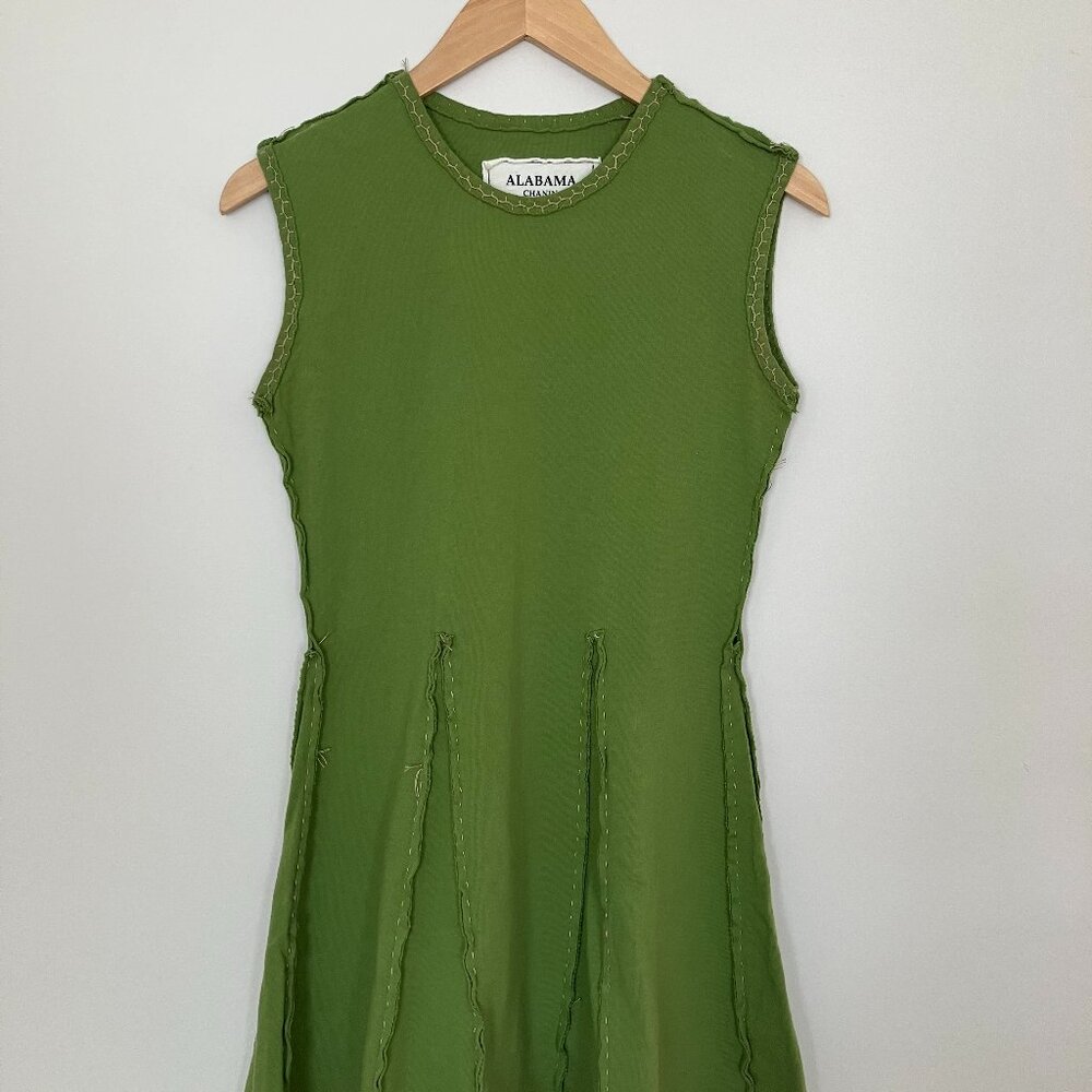 ALABAMA CHANIN Sleeveless Green Tunic 100% Cotton Size Small